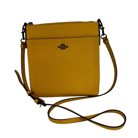 Coach Kitt Messenger Crossgrain Leather Crossbody Bag Honeycomb Yellow 41320 - Picture 1 of 12